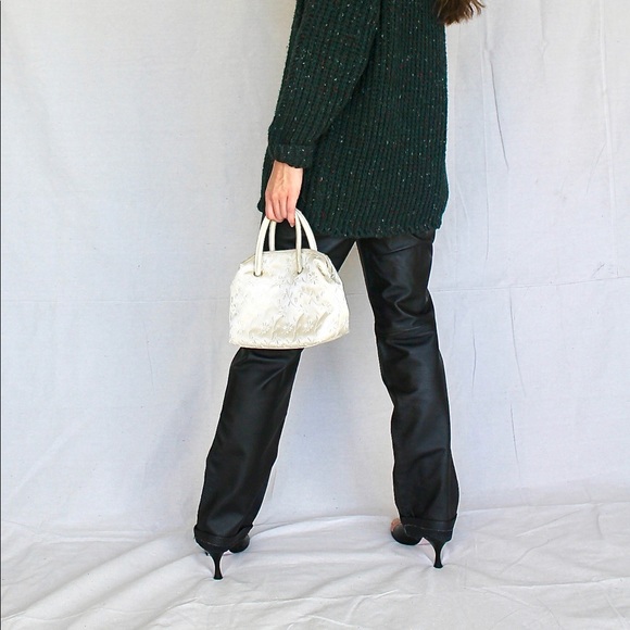 🌐 Vintage 90s cream satin handbag - Picture 6 of 7